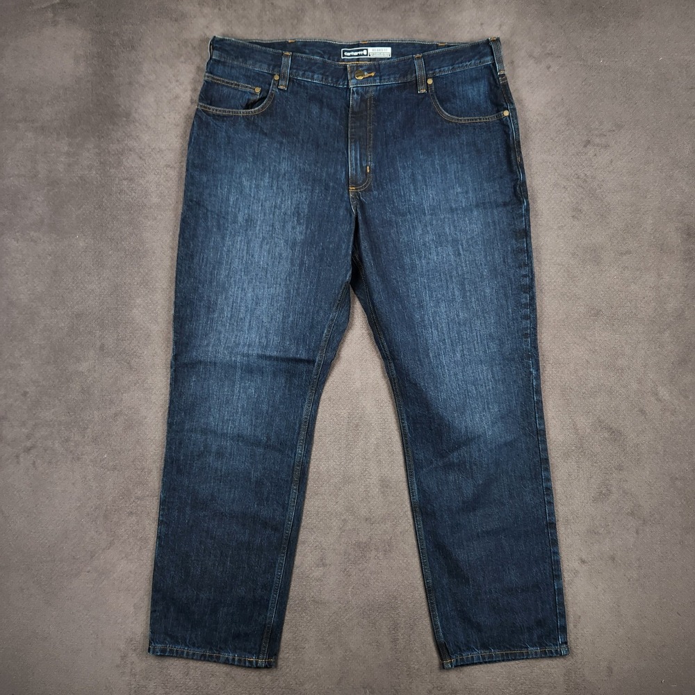Carhartt Jeans Mens 40x32 Dark Wash Relaxed Straight Leg Denim 105119 H44 NEW